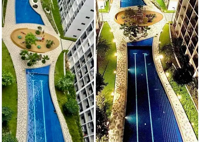 Mall Of With Balcony Facing Pool @ Shore2 아파트 마닐라